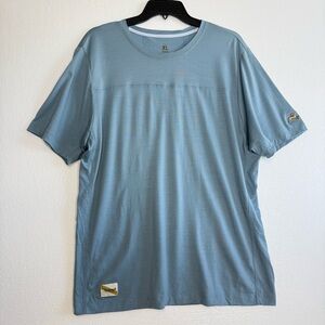 Tracksmith Men Harrier Tee Merino Wool Running Shirt XL Blue